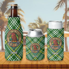 Clan Currie Rooster Crest over Tartan Flesjeskoeler