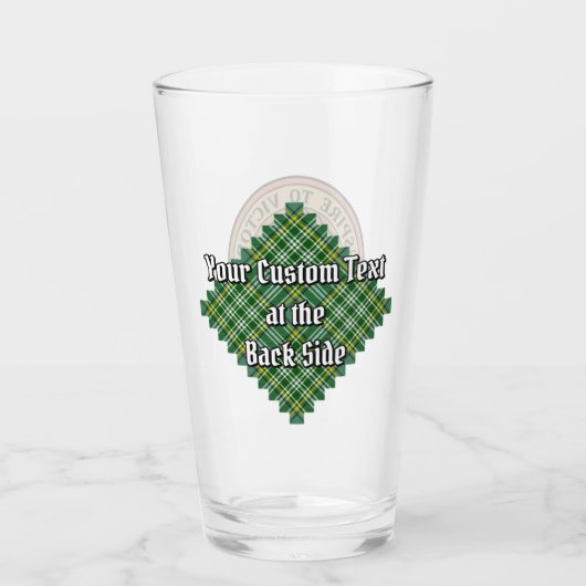 Clan Currie Rooster Crest over Tartan Glas (Achterkant)