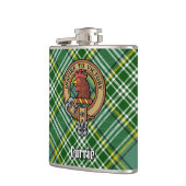 Clan Currie Rooster Crest over Tartan Heupfles (Links)