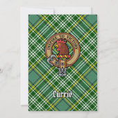 Clan Currie Rooster Crest over Tartan Kaart (Achterkant)