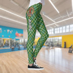 Clan Currie Rooster Crest over Tartan Leggings<br><div class="desc">Clan Currie haan crest badge omringd door een riem en gesp over blauwe tartan achtergrond. Eigen Tekst.</div>