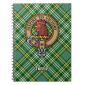 Clan Currie Rooster Crest over Tartan Notitieboek (Voorkant)