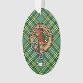 Clan Currie Rooster Crest over Tartan Ornament (voorkant)