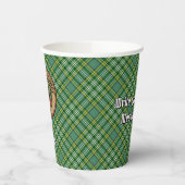 Clan Currie Rooster Crest over Tartan Papieren Bekers (Links)