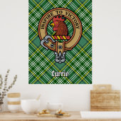 Clan Currie Rooster Crest over Tartan Poster (Keuken)