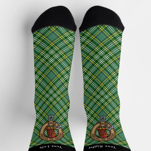 Clan Currie Rooster Crest over Tartan Sokken (Top)