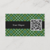 Clan Currie Rooster Crest over Tartan Visitekaartje (Achterkant)