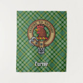 Clan Currie Rooster Crest over Tartan Wandkleed (Voorkant)
