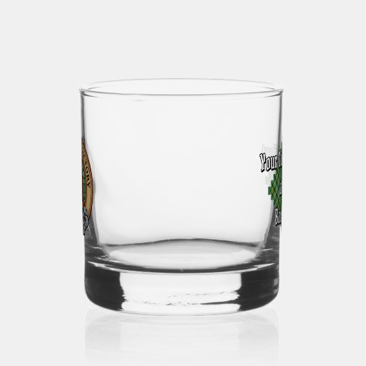 Clan Currie Rooster Crest over Tartan Whisky Glas (Links)