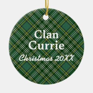 Clan Currie Scottish Tartan Keramisch Ornament
