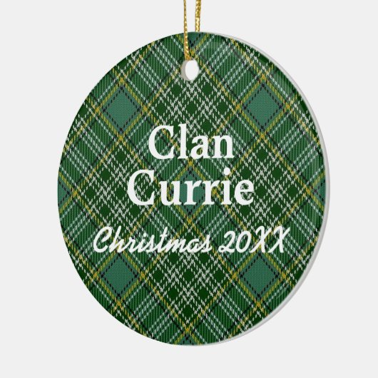 Clan Currie Scottish Tartan Keramisch Ornament (Links)