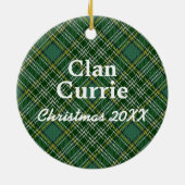 Clan Currie Scottish Tartan Keramisch Ornament (Achterkant)