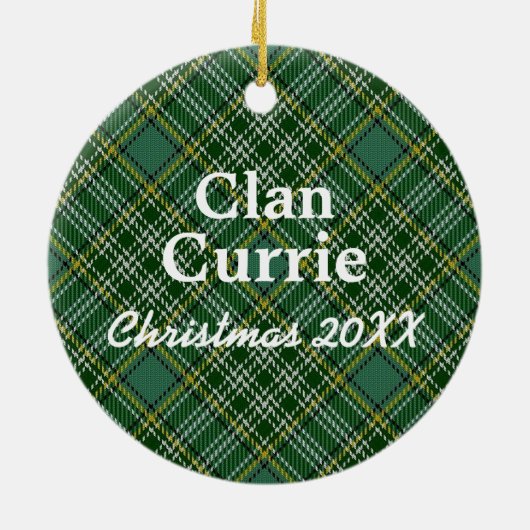 Clan Currie Scottish Tartan Keramisch Ornament (Achterkant)