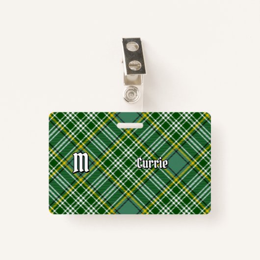Clan Currie Tartan Badge (Voorkant met clip)