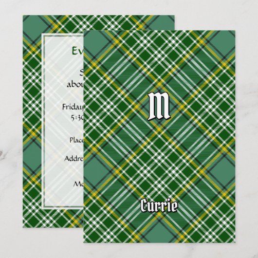 Clan Currie Tartan Kaart (Voorkant / Achterkant)