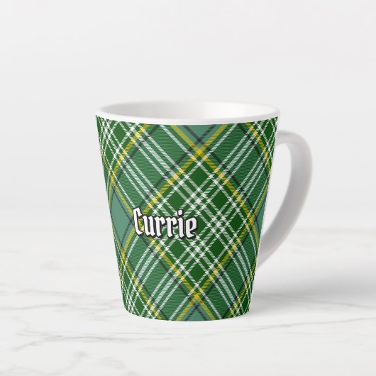 Clan Currie Tartan Latte Mok (Rechterhoek)