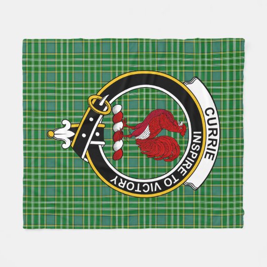 Clan Currie Tartan Pset Fleece Deken (Voorkant (Horizontaal))