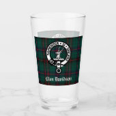 Clan Davidson Crest Badge en Tartan Glas (Voorkant)