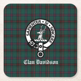 Clan Davidson Crest Badge en Tartan Kartonnen Onderzetters