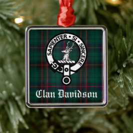 Clan Davidson Crest Badge en Tartan Metalen Ornament