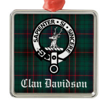 Clan Davidson Crest Badge en Tartan 