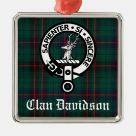 Clan Davidson Crest Badge en Tartan  Metalen Ornament