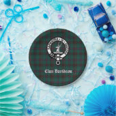 Clan Davidson Crest Badge en Tartan Papieren Bordje (Feest)