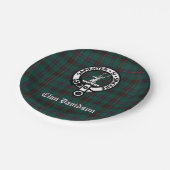 Clan Davidson Crest Badge en Tartan Papieren Bordje (Gekanteld)