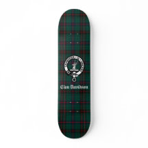 Clan Davidson Crest Badge en Tartan