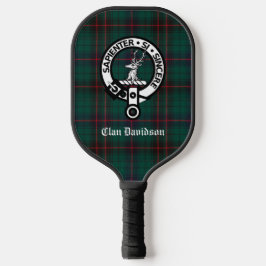 Clan Davidson Crest Badge en Tartan Pickleball Paddle