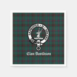 Clan Davidson Crest Badge en Tartan Servet