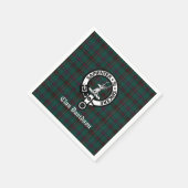 Clan Davidson Crest Badge en Tartan Servet (Hoek)