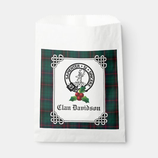 Clan Davidson Crest Badge & Tartan Holiday Bedankzakje (Voorkant)