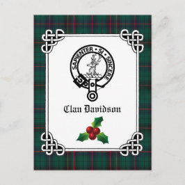 Clan Davidson Crest Badge & Tartan Holiday Briefkaart