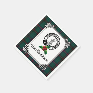 Clan Davidson Crest Badge & Tartan Holiday Servet
