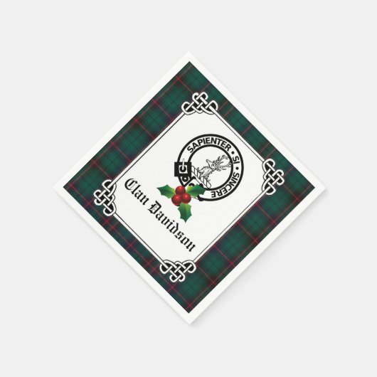 Clan Davidson Crest Badge & Tartan Holiday Servet (Hoek)