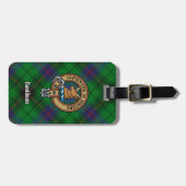 Clan Davidson Crest over Tartan Bagagelabel (Voorkant horizontaal)