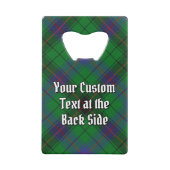 Clan Davidson Crest over Tartan Creditkaart Flessenopener (Achterkant)