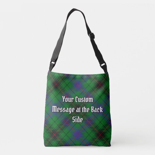 Clan Davidson Crest over Tartan Crossbody Tas (Achterkant)