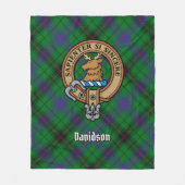 Clan Davidson Crest over Tartan Fleece Deken (Voorkant)