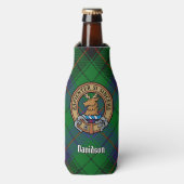 Clan Davidson Crest over Tartan Flesjeskoeler (Fles Voorkant)