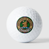 Clan Davidson Crest over Tartan Golfballen (Voorkant)