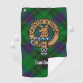 Clan Davidson Crest over Tartan Golfhanddoek (Insitu)