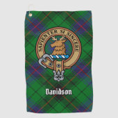 Clan Davidson Crest over Tartan Golfhanddoek (Voorkant)