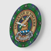 Clan Davidson Crest over Tartan Grote Klok (Hoek)