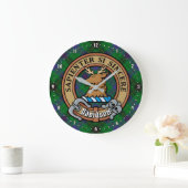 Clan Davidson Crest over Tartan Grote Klok (Huis)