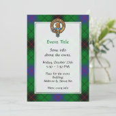 Clan Davidson Crest over Tartan Kaart (Staand voorkant)