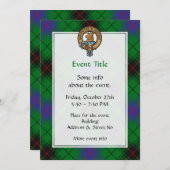 Clan Davidson Crest over Tartan Kaart (Voorkant / Achterkant)