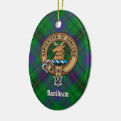 Clan Davidson Crest over Tartan Keramisch Ornament (Links)