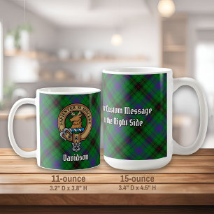 Clan Davidson Crest over Tartan Koffiemok